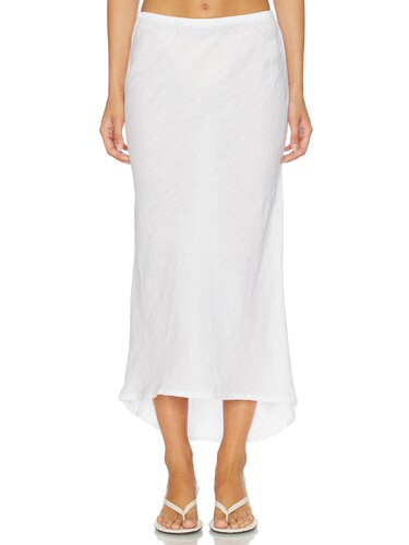 James Perse Lightweight Canvas Linen Skirt revolve小众新款