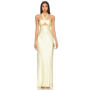 Lune Ruched Halter Shona DressREVOLVE时尚 Maxi 小众新 Joy