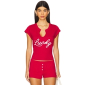 春节穿搭 Bella Venice Lucky Tee红色y2k辣妹风REVOLVE小众新款