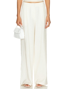 LIONESS 纯白色高腰阔腿长裤美式休闲风简约宽松直筒裤REVOLVE