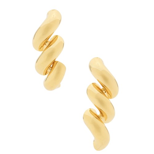 Eddie Borgo TORSADE 垂褶耳饰 金属金色REVOLVE小众新款