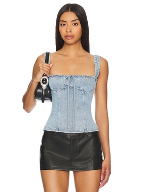 LIONESS DAYDREAM 紧身衣 蓝色 性感辣妹风上衣REVOLVE小众新款