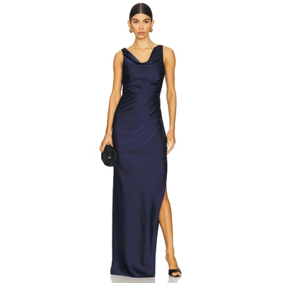 Lovers and Friends EFFIE 长裙 藏青色礼服裙REVOLVE小众新款