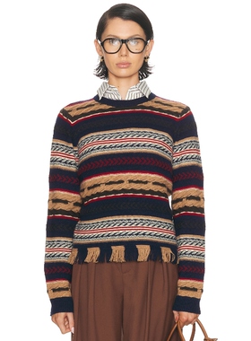 Guest In Residence WESTERN STRIPE 毛衣 棕色羊毛衫REVOLVE小众