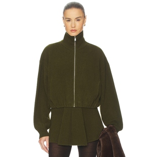 Helsa JOSEFINE 飞行员款立领夹克老钱风短款外套REVOLVE小众新款