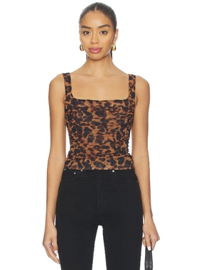 L'AGENCE RASHA 抽褶背心 碎花REVOLVE小众新款