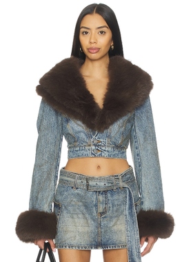 AFRM 夹克 蓝色 美式休闲风REVOLVE小众新款