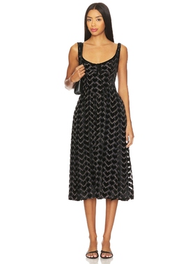 [冬季新品]Free People FREYA 中长款连衣裙深灰色度假波西R