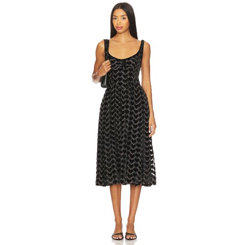 [夏季新品]Free People 中长款连衣裙深灰色度假revolve小众新款