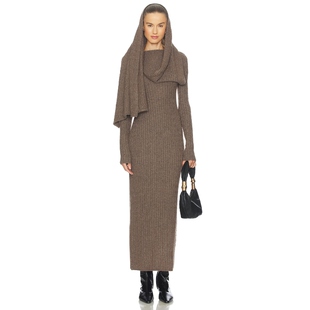 Cult Gaia NATACHA 棕色 新品 长裙 性感礼服REVOLVE小众 春季