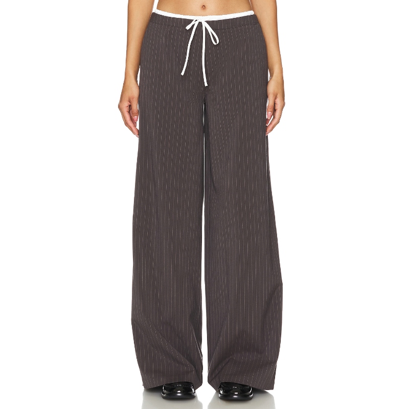 Lovers and Friends 长裤竖条纹通勤复古风阔腿裤REVOLVE小众新款