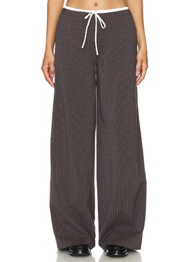 Lovers and Friends 长裤竖条纹通勤复古风阔腿裤REVOLVE小众新款