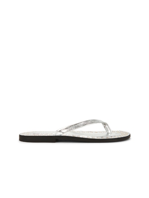 [夏季新品]Jeffrey Campbell银色凉鞋夹脚带平底凉鞋REVOLVE