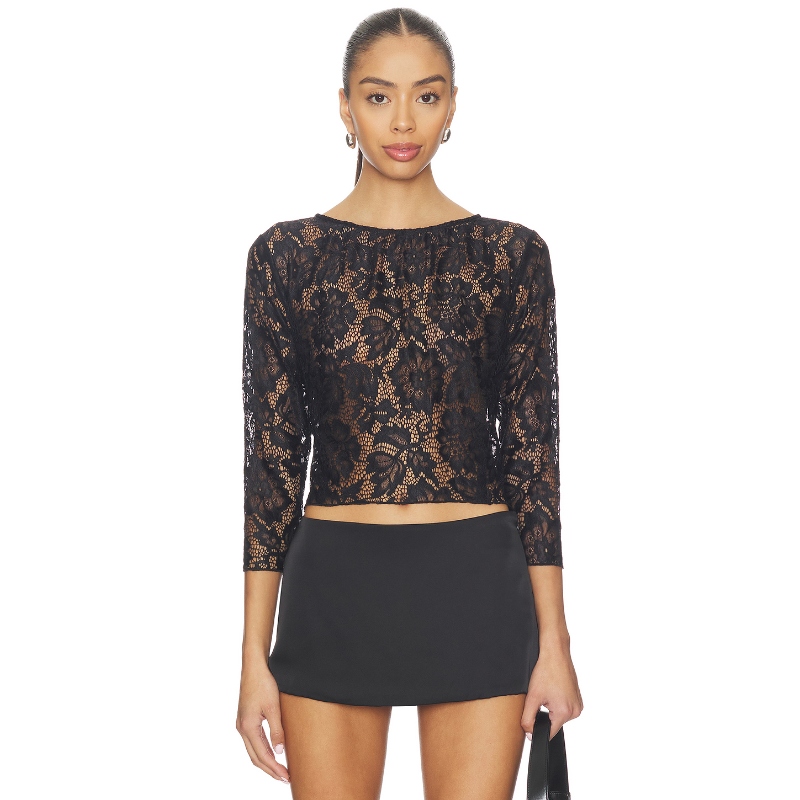 Bella Venice The Camille Lace Top Black y2k辣妹风REVOLVE小众