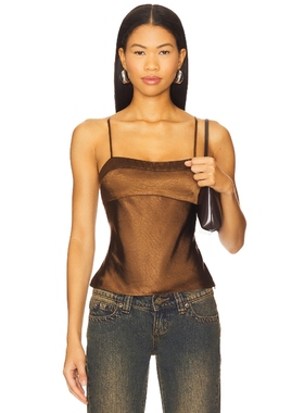 NIA AVALON 上装 棕色 y2k辣妹风REVOLVE小众新款