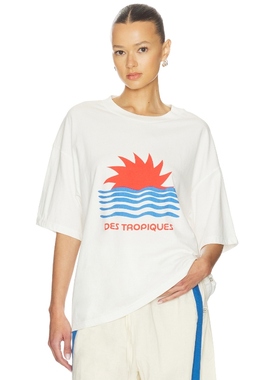 Araminta James TROPIQUES 图案T恤 白色 y2k辣妹风REVOLVE小众新
