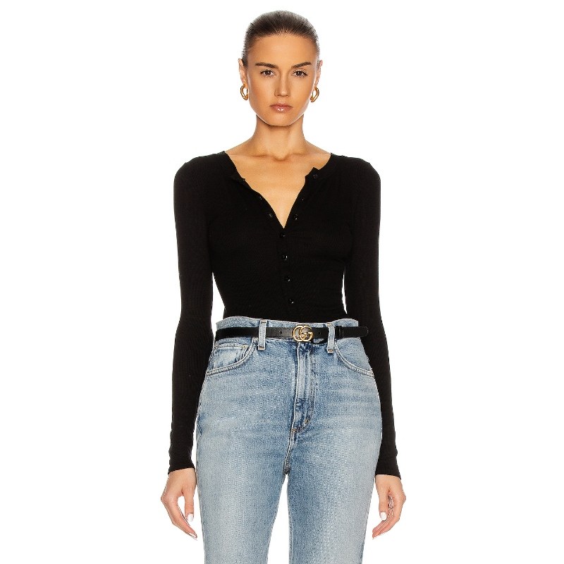 [冬季内搭]Enza Costa 修身型针织罗纹薄款针织衫衬衫上衣REVOLVE,女装/女士精品,T恤,淘宝优惠券,粉丝福利购,淘宝优惠卷