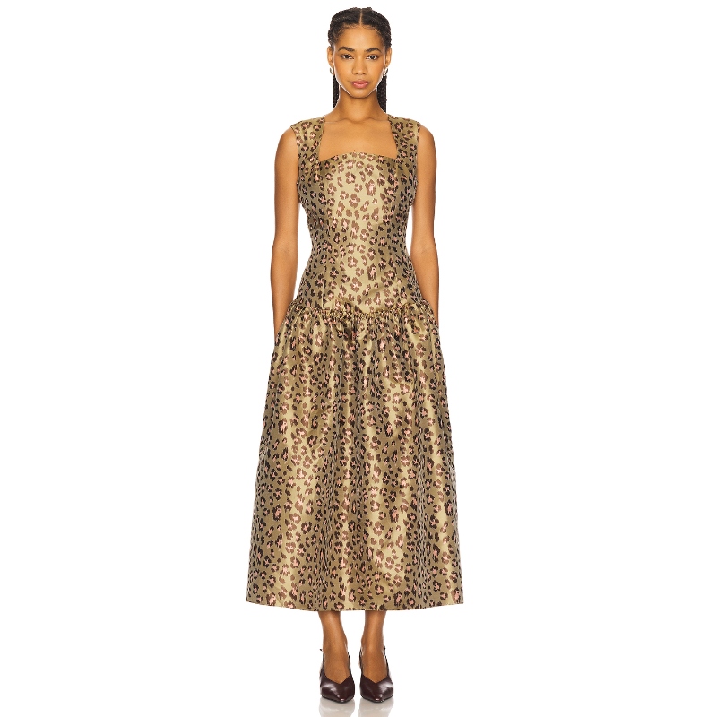 ELLIATT DELARA 中长款连衣裙棕色修身礼服裙REVOLVE小众新款