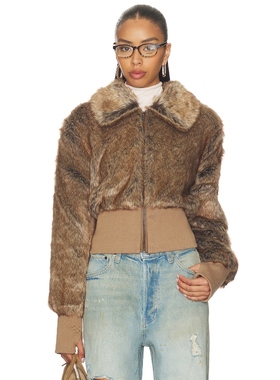 Unreal Fur EVENT HORIZON 夹克 棕黄色 美式休闲风REVOLVE小众新