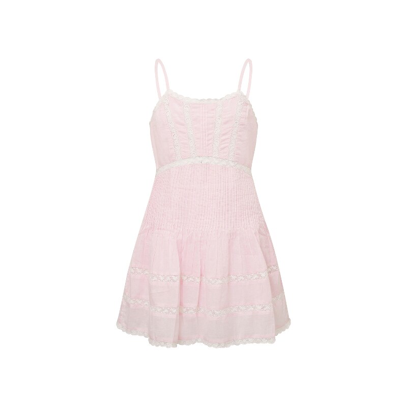 LoveShackFancy HAVREA 裙子 粉色REVOLVE小众新款
