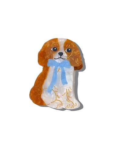 Solar Eclipse Hand-Painted King Charles Claw Clip revolve小