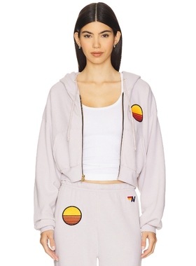 Aviator Nation SUNSET PATCH 连帽衫 Ivory,Light Grey 运动复古