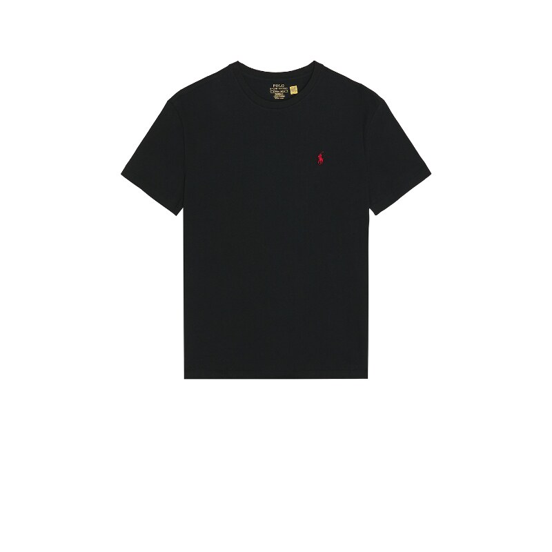 Polo Ralph Lauren黑色圆领短袖T恤美式风小马刺绣上衣REVOLVE
