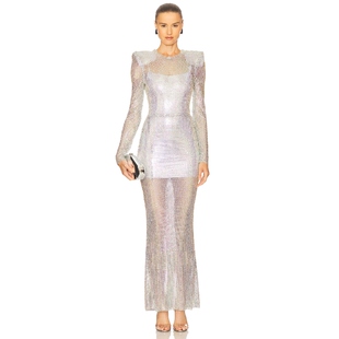 [冬季新品]Zhivago SHIMMER 长裙 金属银色REVOLVE小众