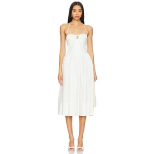 Camila Coelho PAZ 裙子 白色礼服裙REVOLVE小众新款