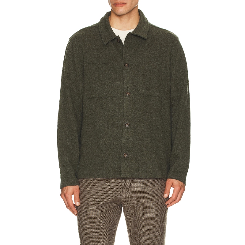 Marine Layer BOILED WOOL 外套式衬衫 橄榄色REVOLVE小众新款