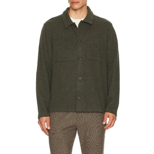 Marine Layer BOILED WOOL 外套式衬衫 橄榄色REVOLVE小冬季保暖