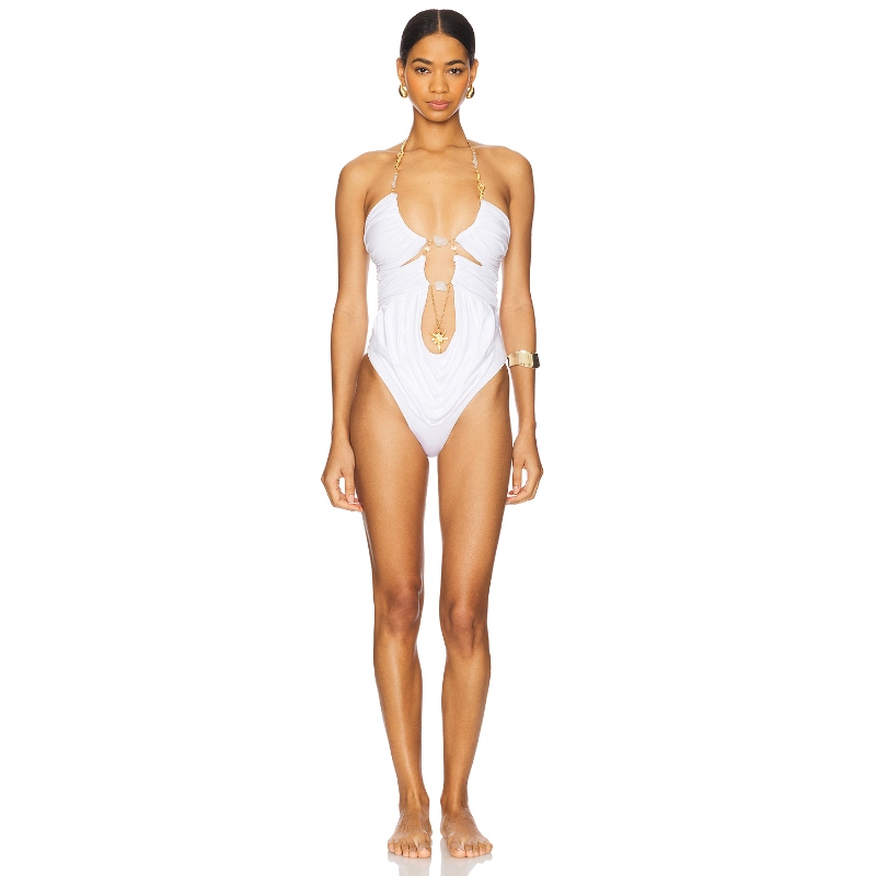 Di Petsa Temptress Draped Swimsuit 白色 y2k辣妹风REVOLVE小众