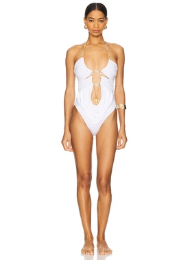 Di Petsa Temptress Draped Swimsuit 白色 y2k辣妹风REVOLVE小众