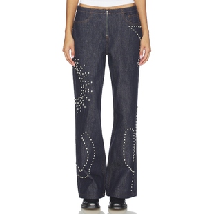 Leather 黑色REVOLVE小众新款 TEXAS 牛仔裤 SUN Understated