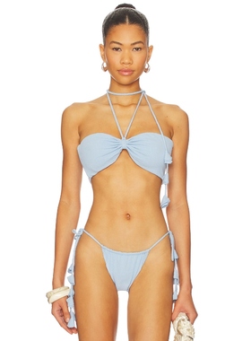 DEVON WINDSOR ELEANOR 露背比基尼上衣 Baby BlueREVOLVE小众新
