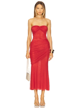 [冬季新品]Bananhot ERICA 裙子酒红色REVOLVE小众