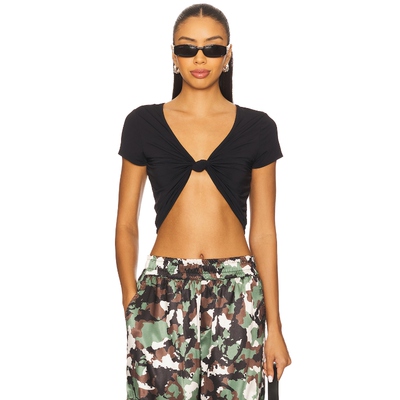 [春季新品]Heroine Sport KNOT TEE结绳T恤黑色y2k辣妹风REVOLVE