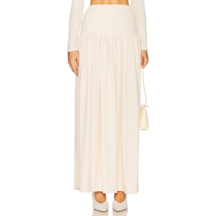 Elodie Cleo Maxi Skirt 新品 Knit 象牙白REVOLVE小众 春季