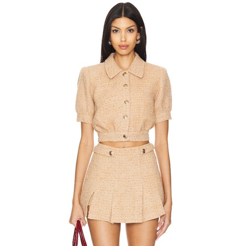 [冬季新品]ASTR the Label 花呢夹克小香风翻领短款上衣REVOLVE