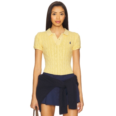Polo Ralph Lauren 拉夫劳伦POLO衫针织短袖T恤黄色女REVOLVE小众