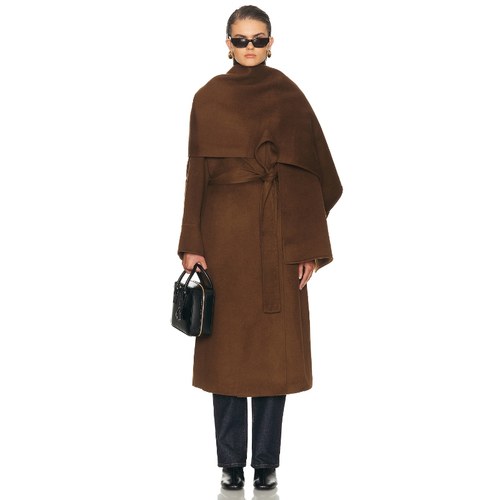 NICHOLAS CANDICE 大衣 巧克力色 老钱风REVOLVE小众新款