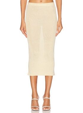 [冬季新品]self-portrait 针织半身裙 黄色REVOLVE小众新款