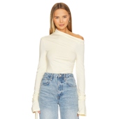 白色冬季 氛围感穿搭REVOLVE SNDYS单肩长袖 打底衫 春季 新品