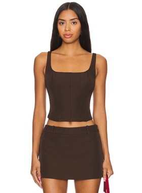 NIA SERENITY 上装 巧克力色 y2k辣妹风REVOLVE小众新款