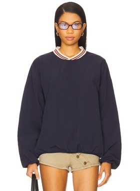 [冬季新品]LIONESS美式休闲风卫衣宽松藏青色长袖上衣REVOLVE小众