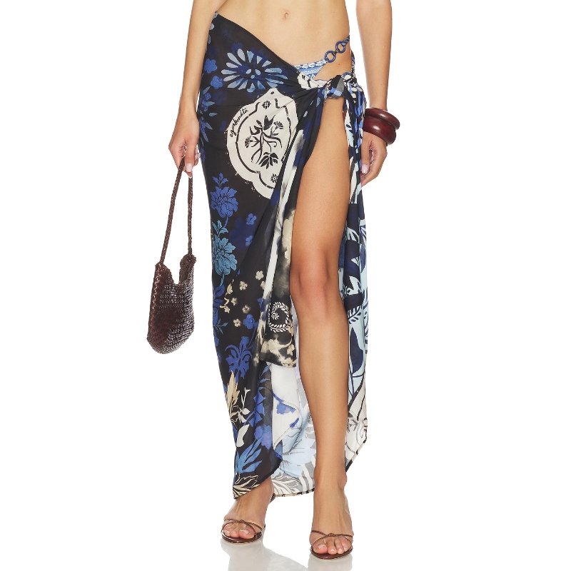 Agua Bendita MARINE BATIK 围裙 蓝色REVOLVE小众新款