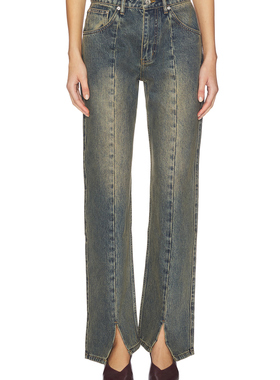 Mimchik SPLIT HEM 牛仔裤 休闲时尚潮流REVOLVE  蓝色