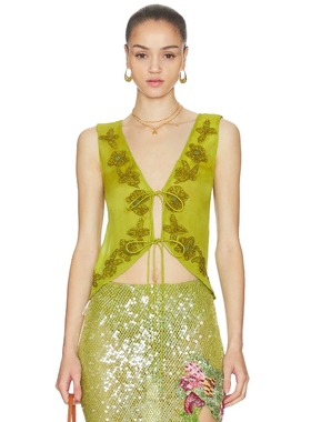 LA FUORI TOP 上装 绿色 y2k辣妹风REVOLVE小众新款