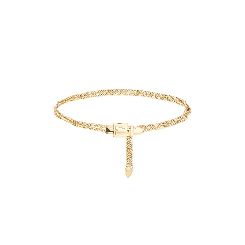 Lele Sadoughi BUCKLE 腰带 金属金色REVOLVE小众新款