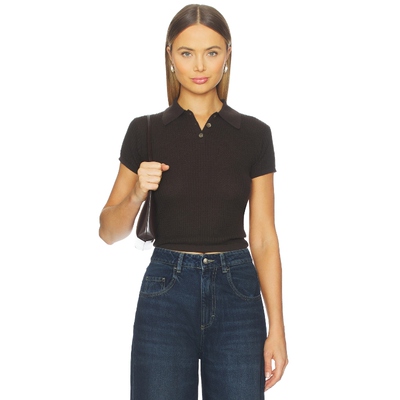 Guest In Residence SHRUNKEN POLO 上装 巧克力色REVOLVE小众新